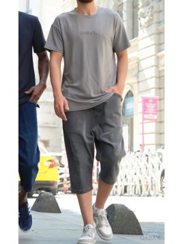 Bermudas em ganga elástica...